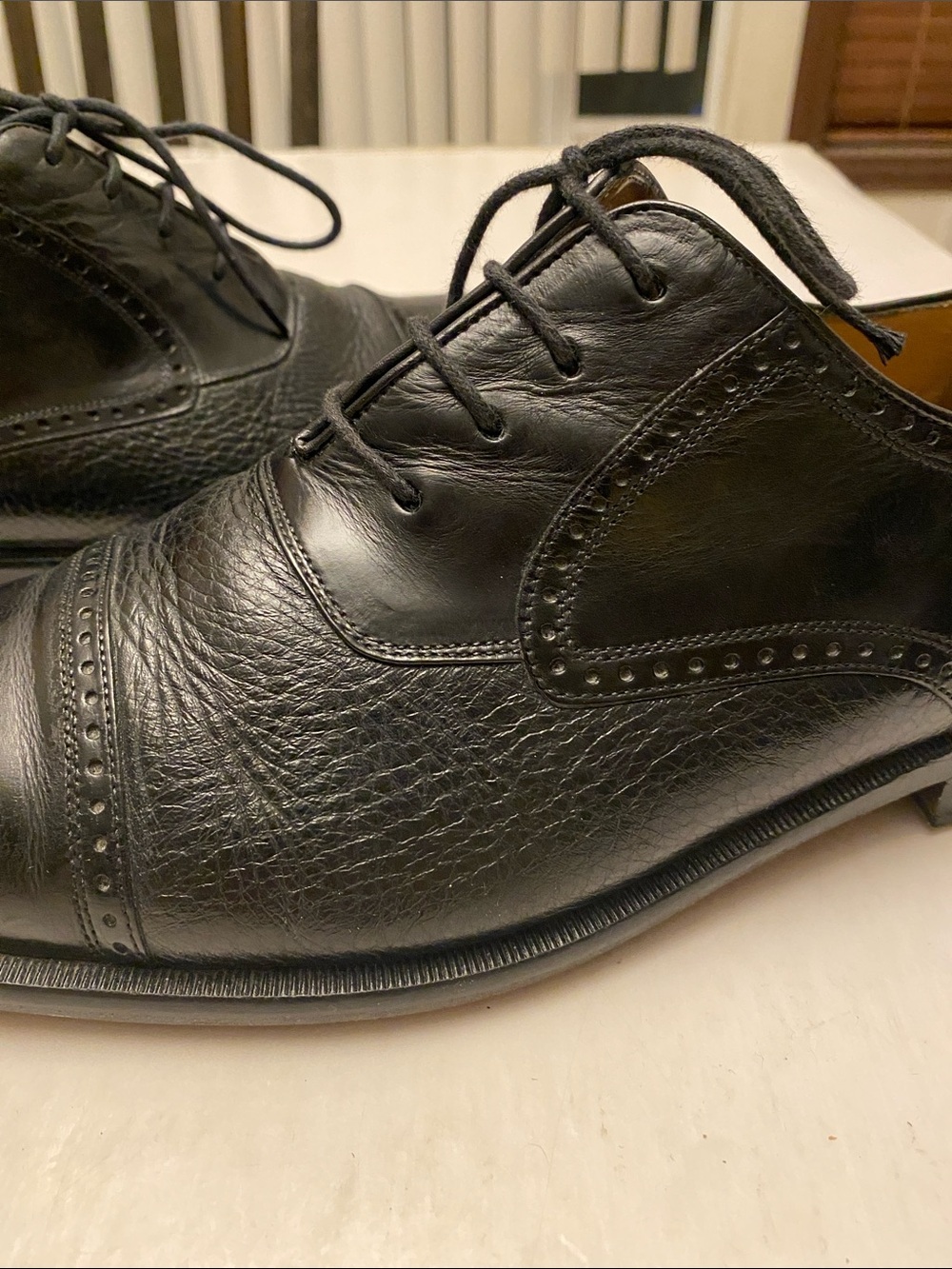 Mezlan Nicola Men’s Black Cap-Toe Lace-Up Oxfords Size 11